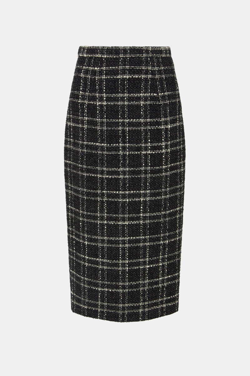 Lorelei Skirt In White Check On Grey Check Boucle 1