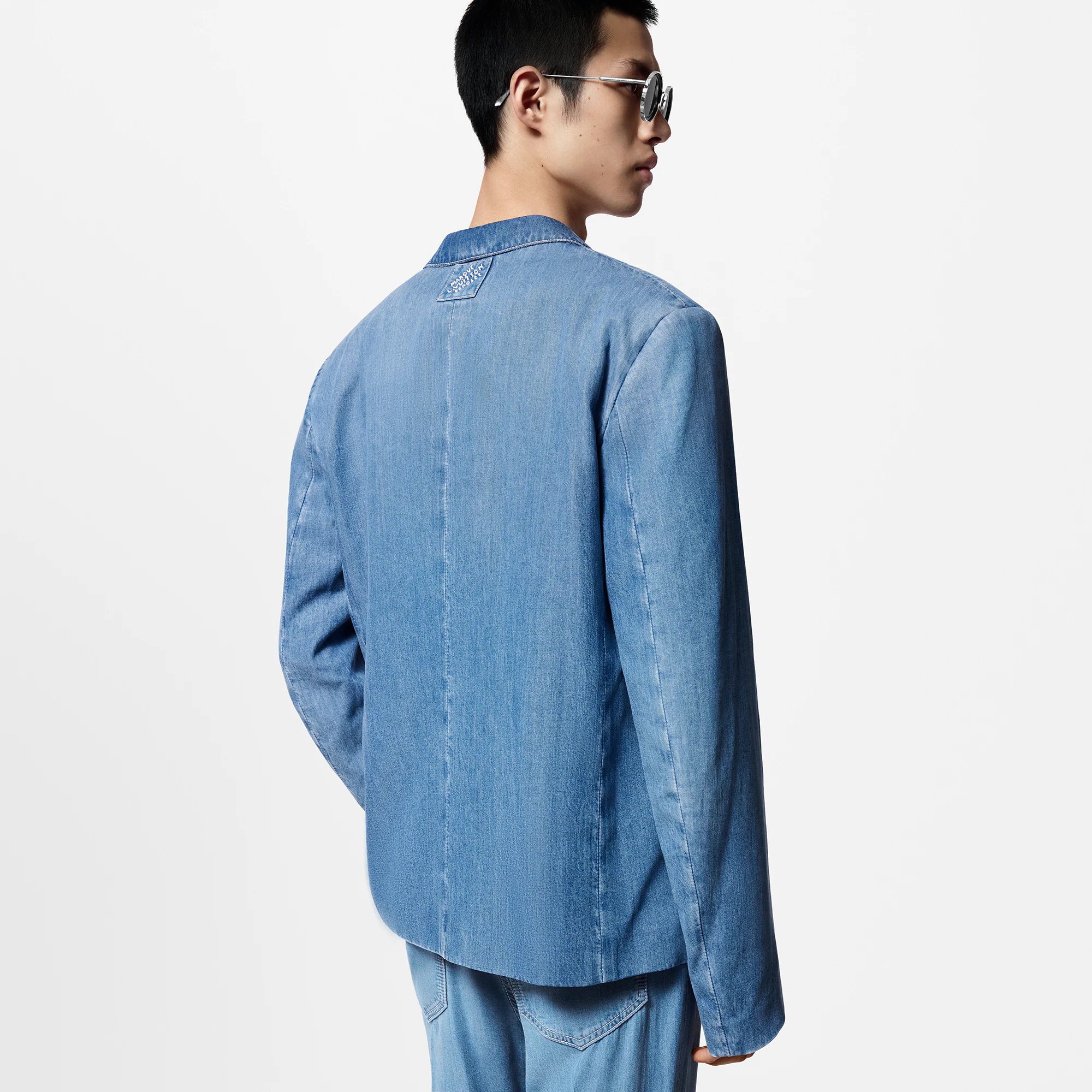 Double-Breasted  Tailored Chambray Jacket - 5