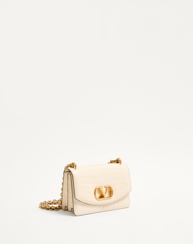 VALENTINO GARAVANI VAIN SMALL SHOULDER BAG IN CROCODILE LEATHER 2