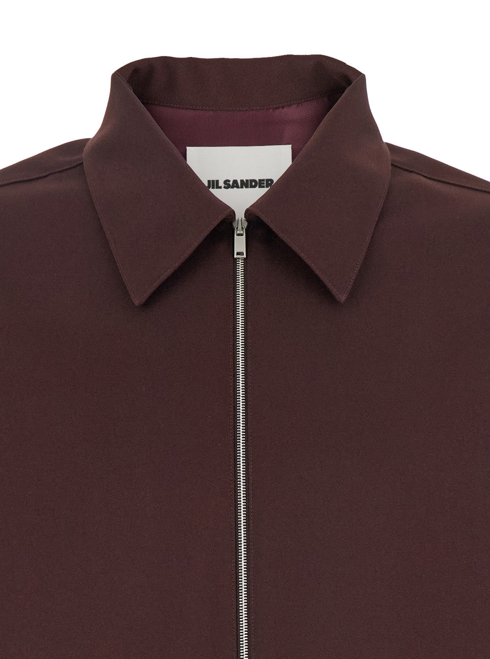 Jil Sander Men Bordeaux Shirt With Classic Collar And Front Zip Closure In Tech Fabric Man - 3