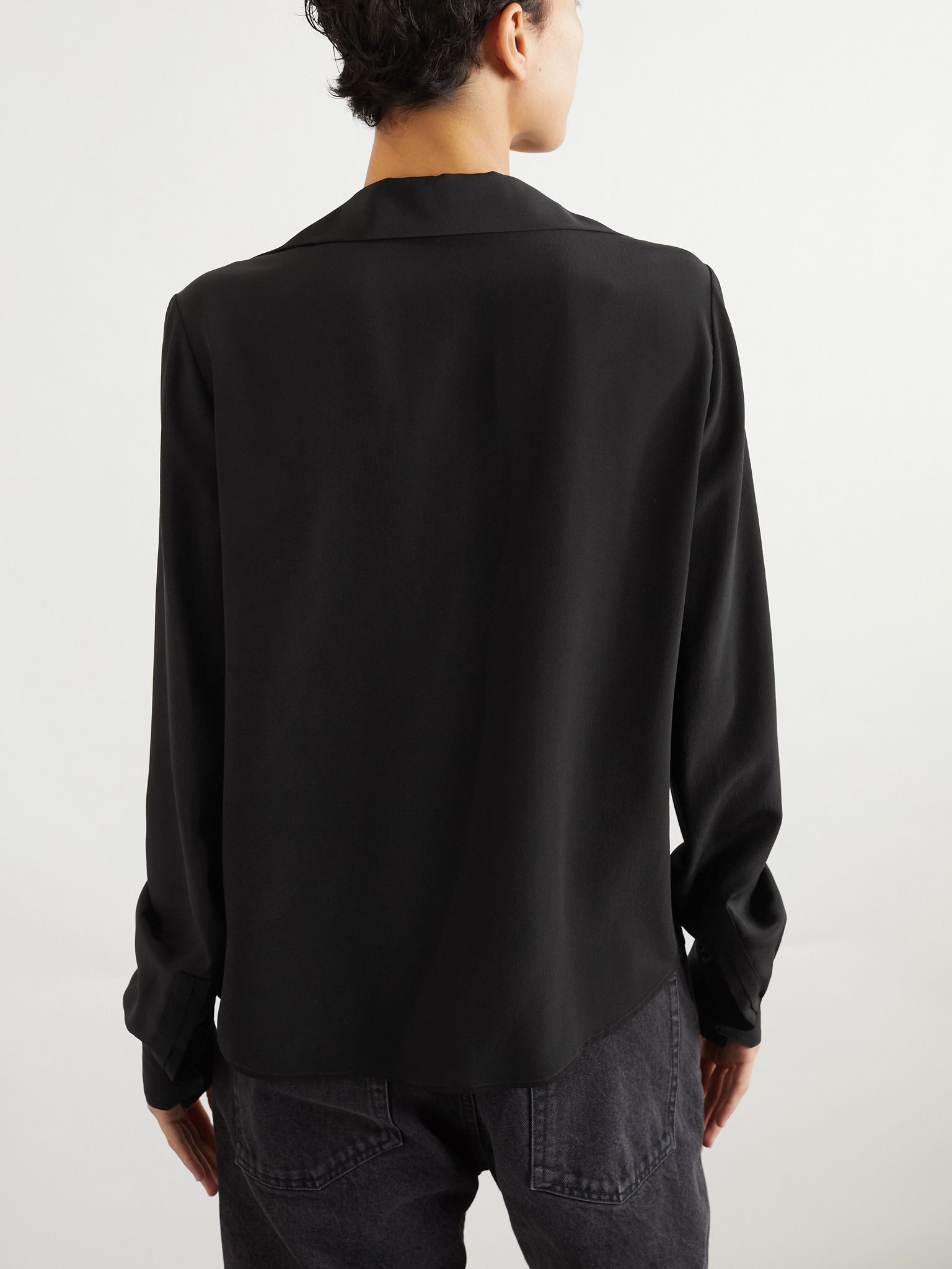 Silk crepe de chine blouse Black - 3
