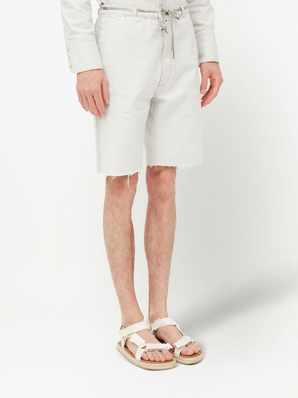 knee-length denim shorts - 3