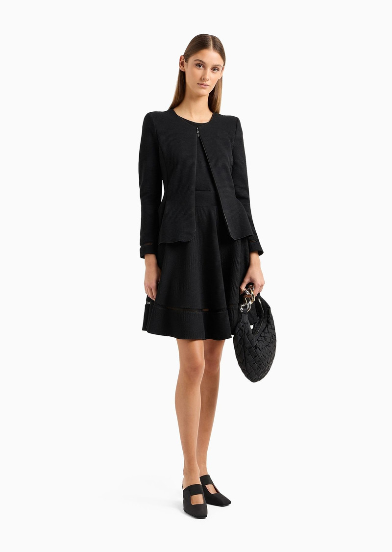 EMPORIO ARMANI Ottoman jersey flared dress outlook