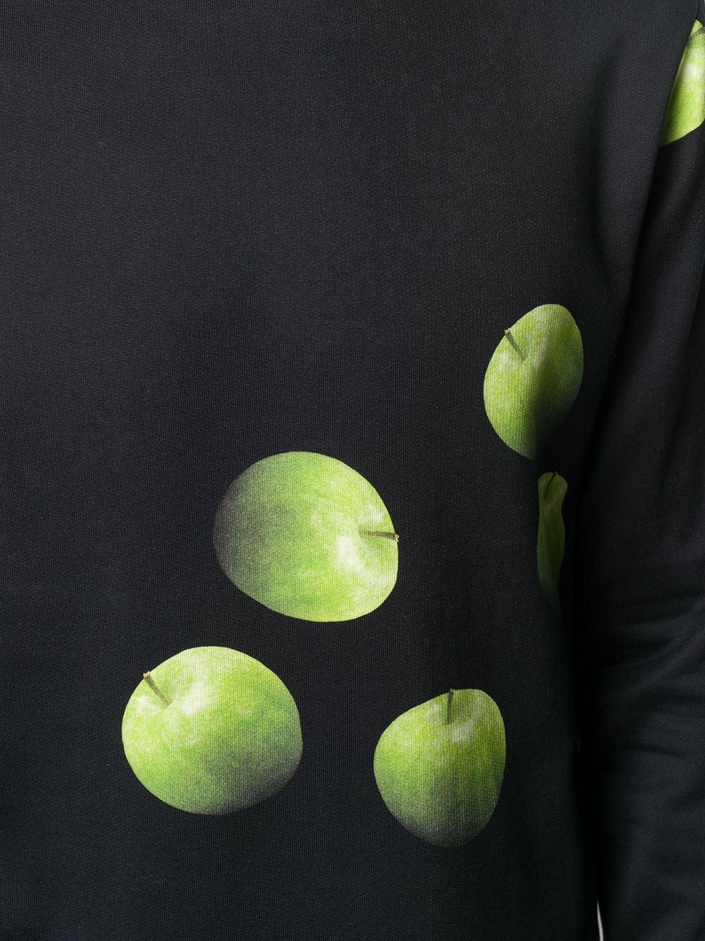 apple-print cotton sweatshirt - 5