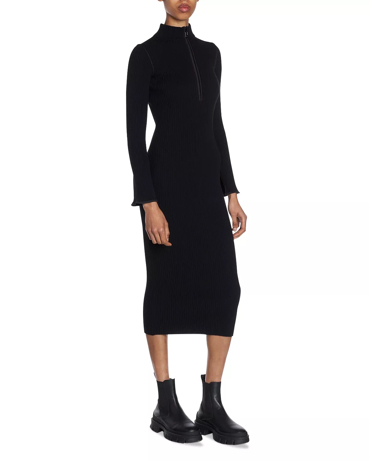 Ribbed Sweater Dress - 1