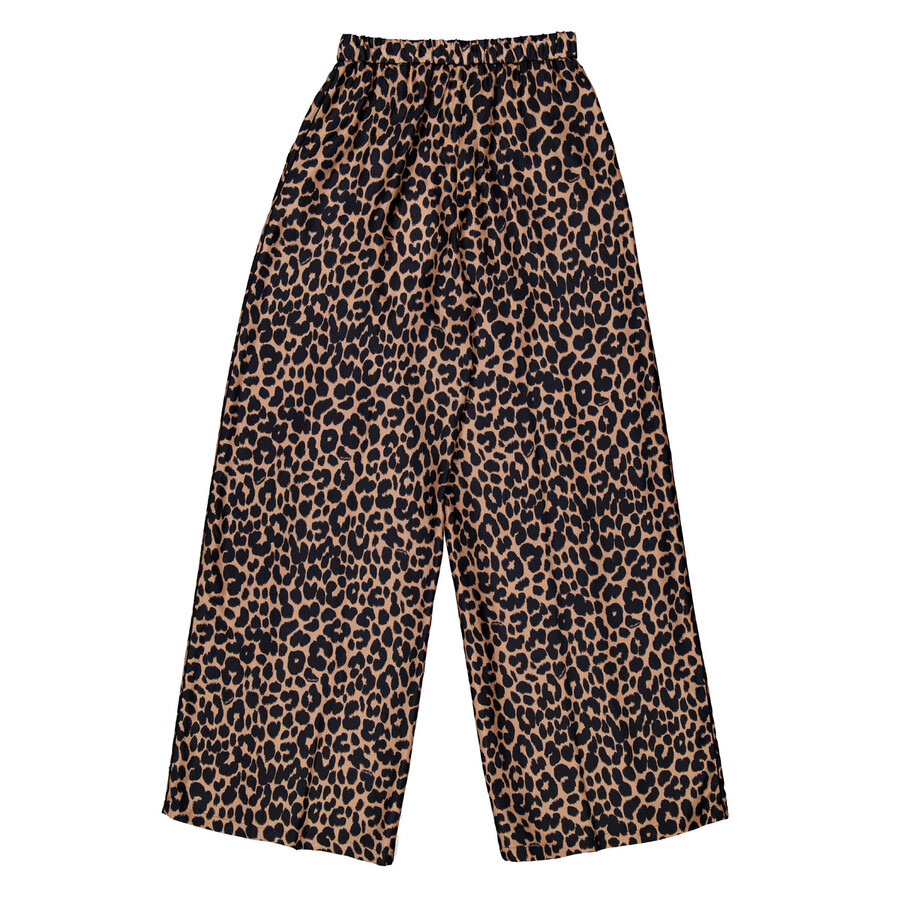 Max Mara Ghinea Leopard Silk Wide-Leg Pants - 7