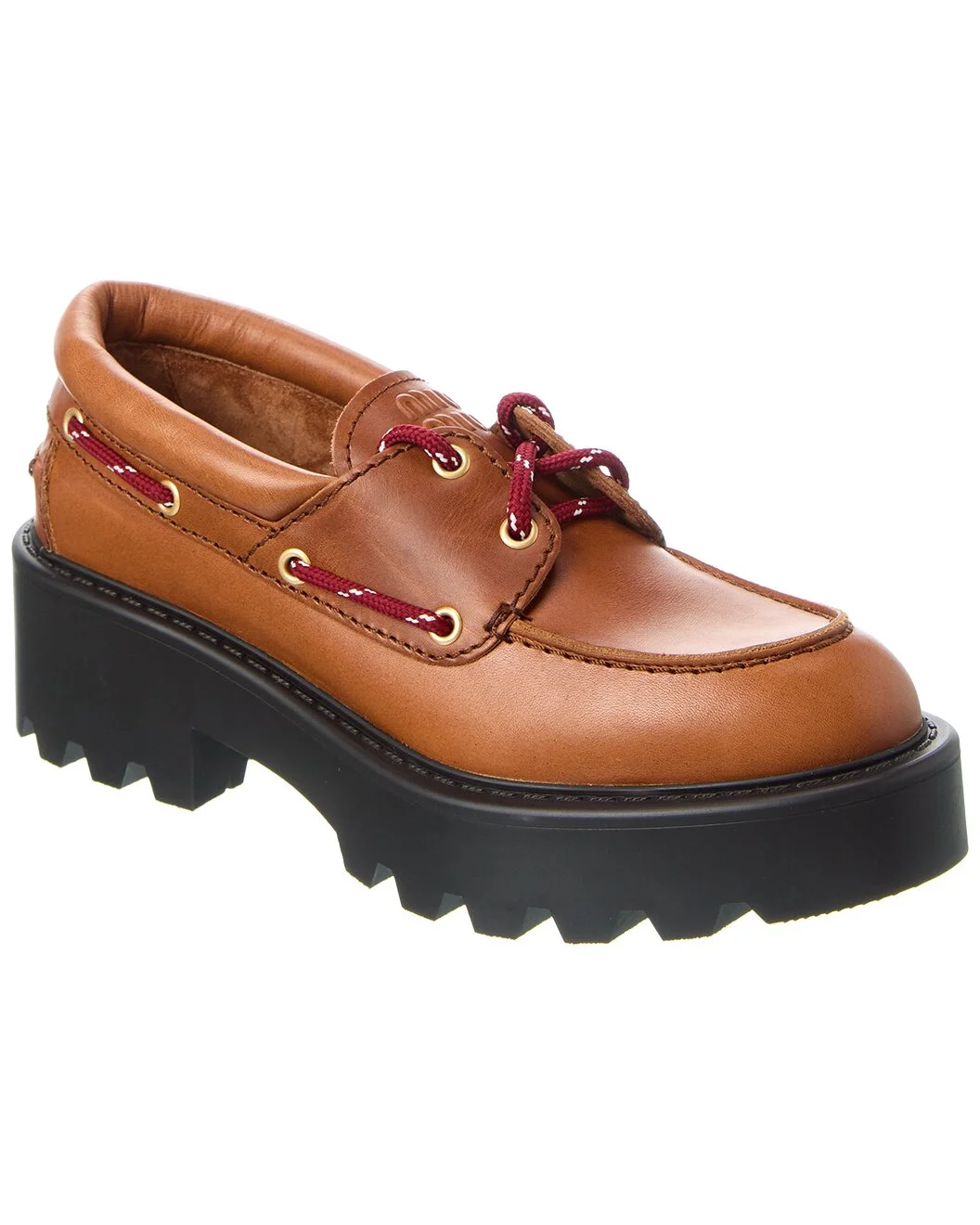 Miu Miu Logo Leather Loafer - 1