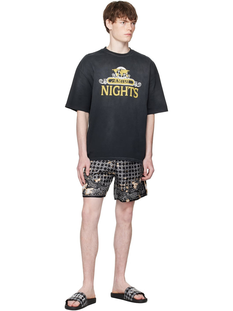 AMIRI Black Bleach Bandana Shorts outlook