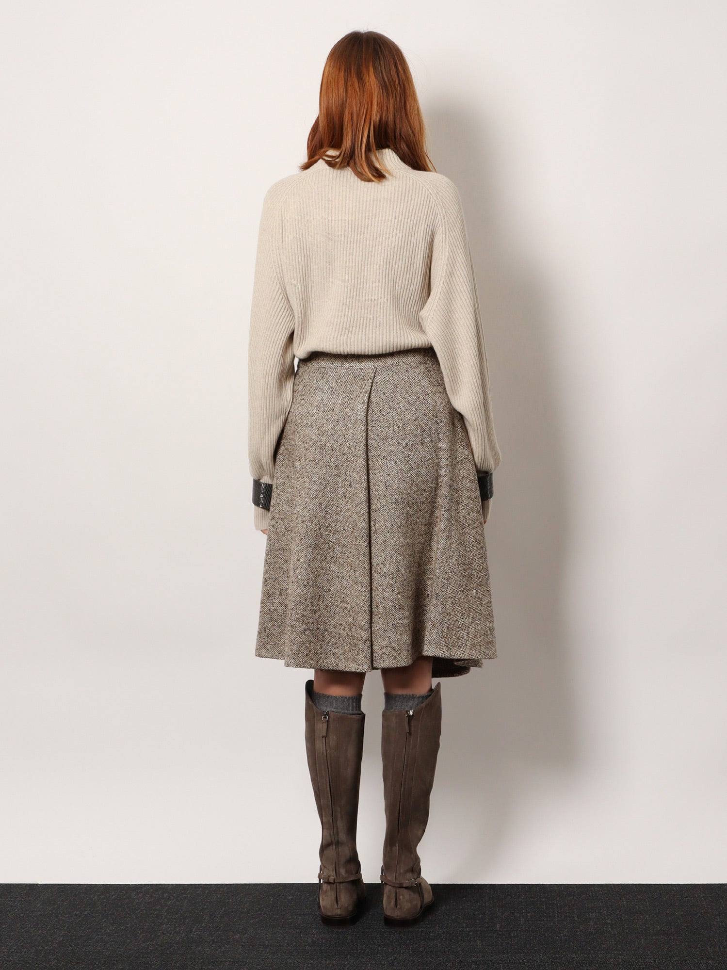 Virgin Wool And Silk Midi Skirt - 3