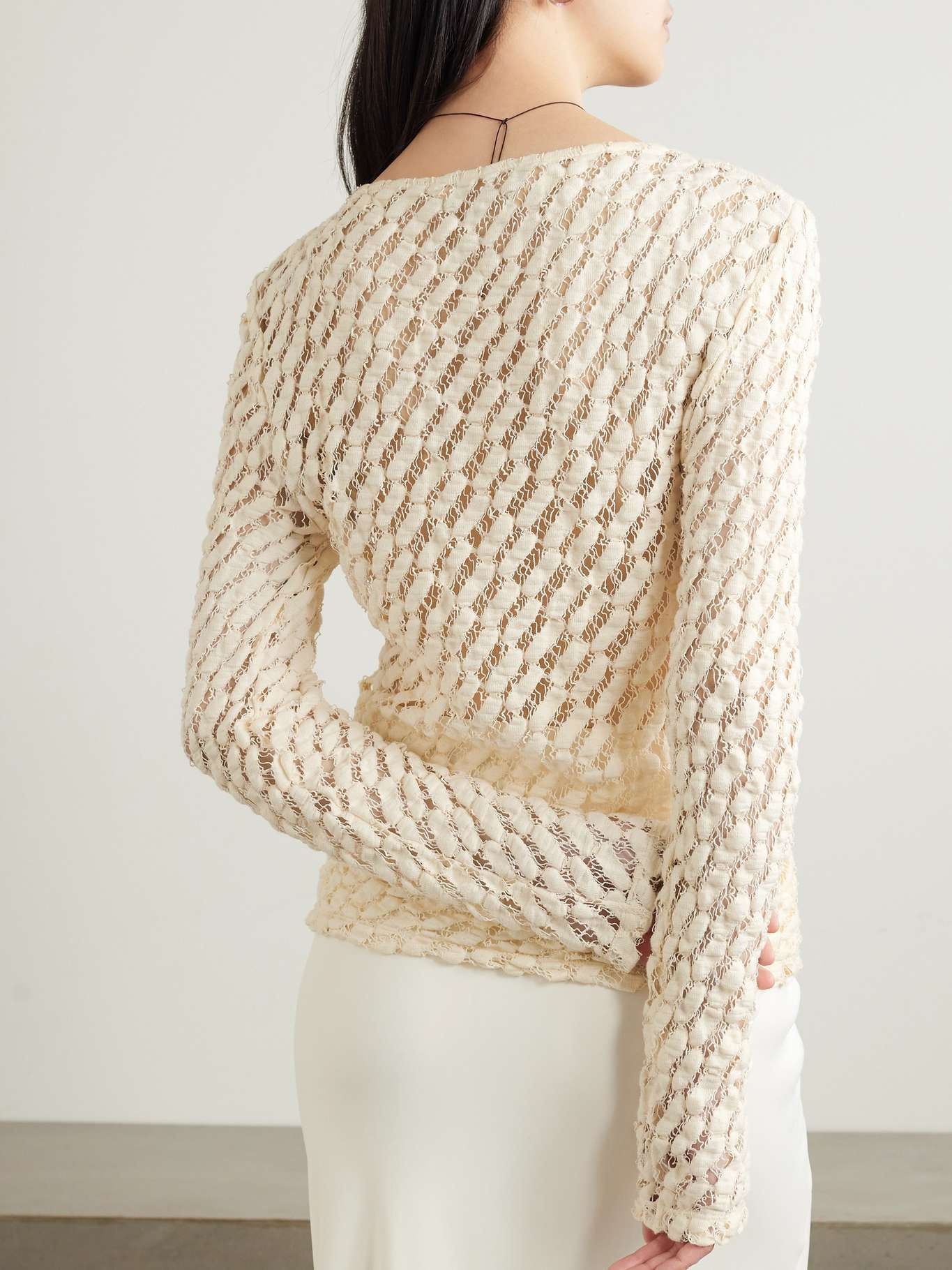 Crocheted cotton-blend top - 3