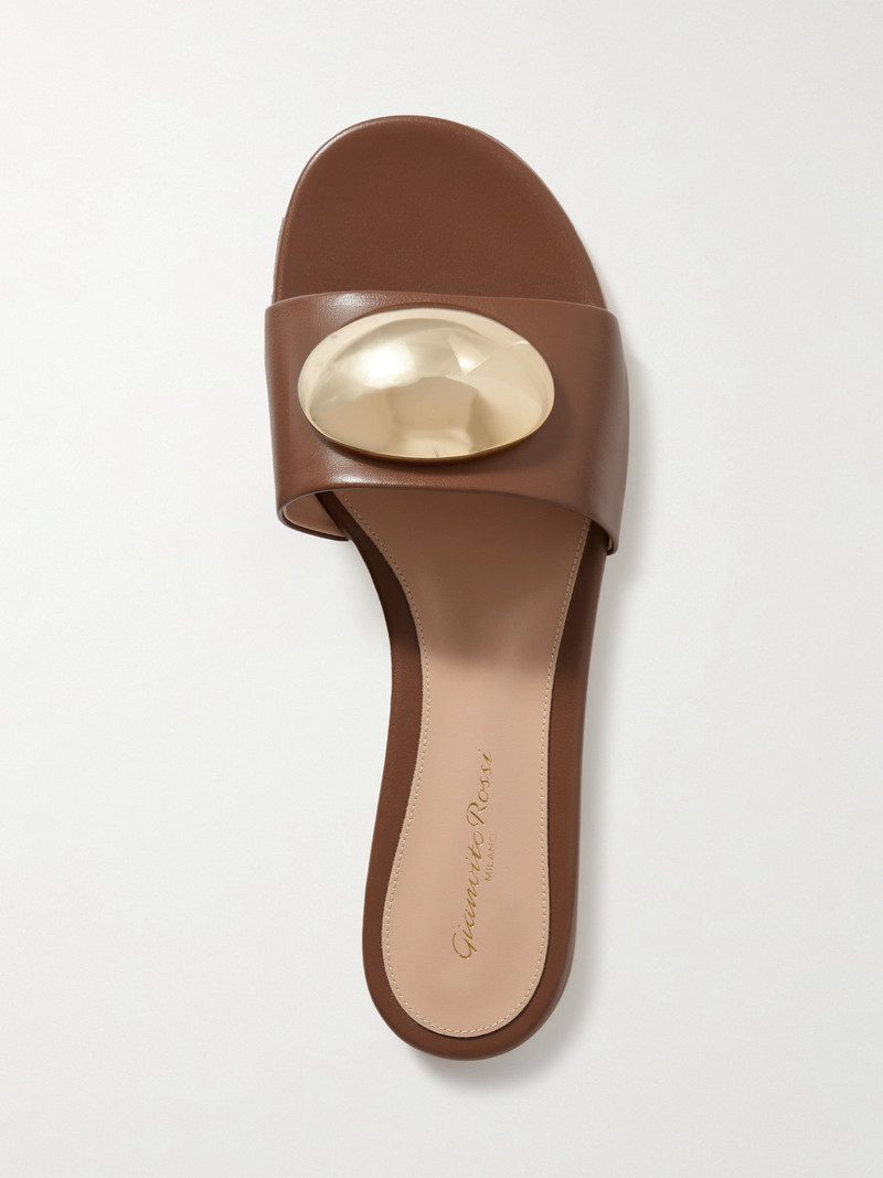 Embellished Leather Slides 5