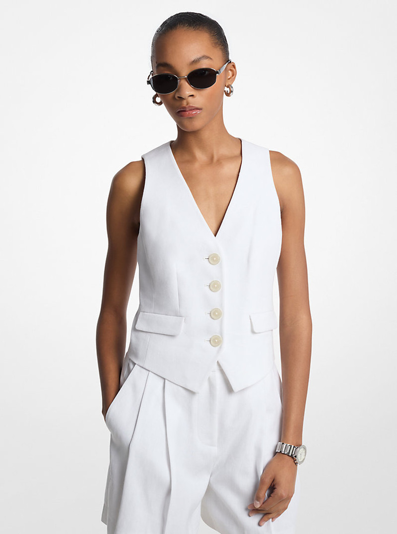 Linen and Cotton Twill Vest 1