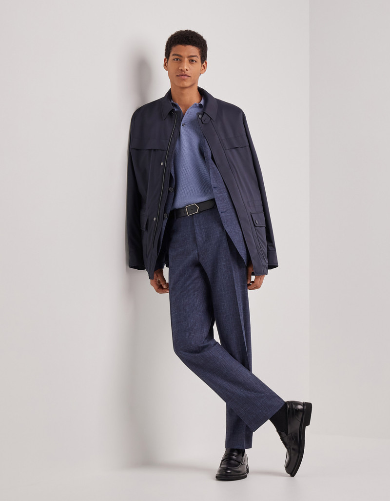 Canali CANALI NUVOLA MAESTRALE BLUE TECHNICAL FABRIC FIELD JACKET outlook