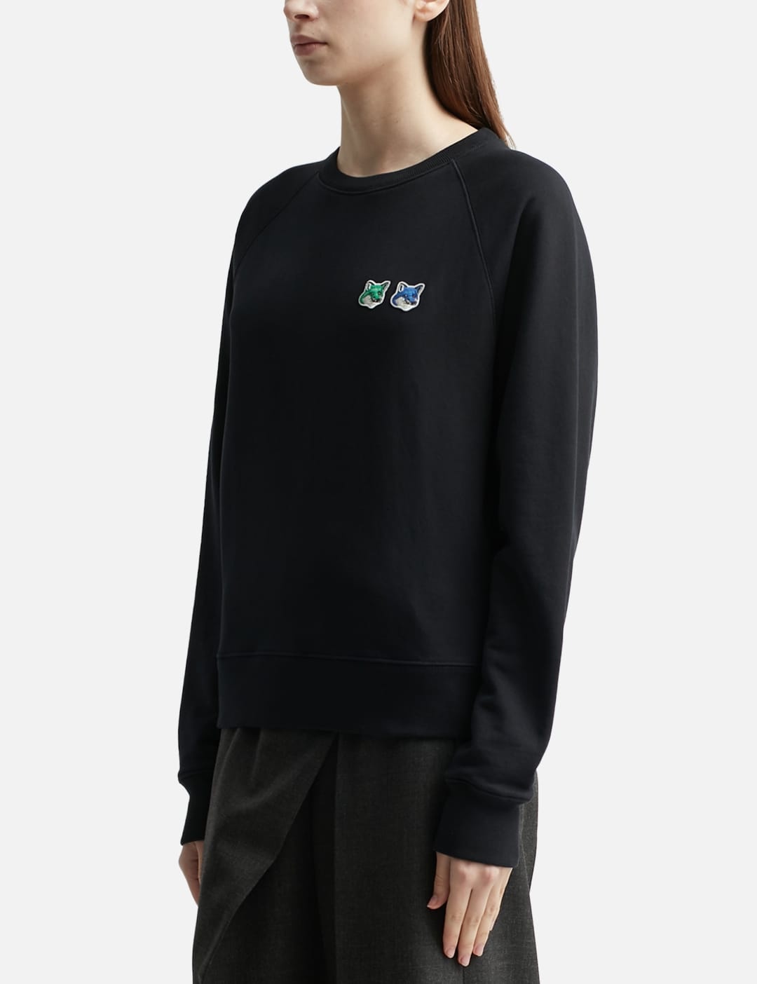 DOUBLE MONOCHROME FOX HEAD ADJUSTED SWEATSHIRT - 2