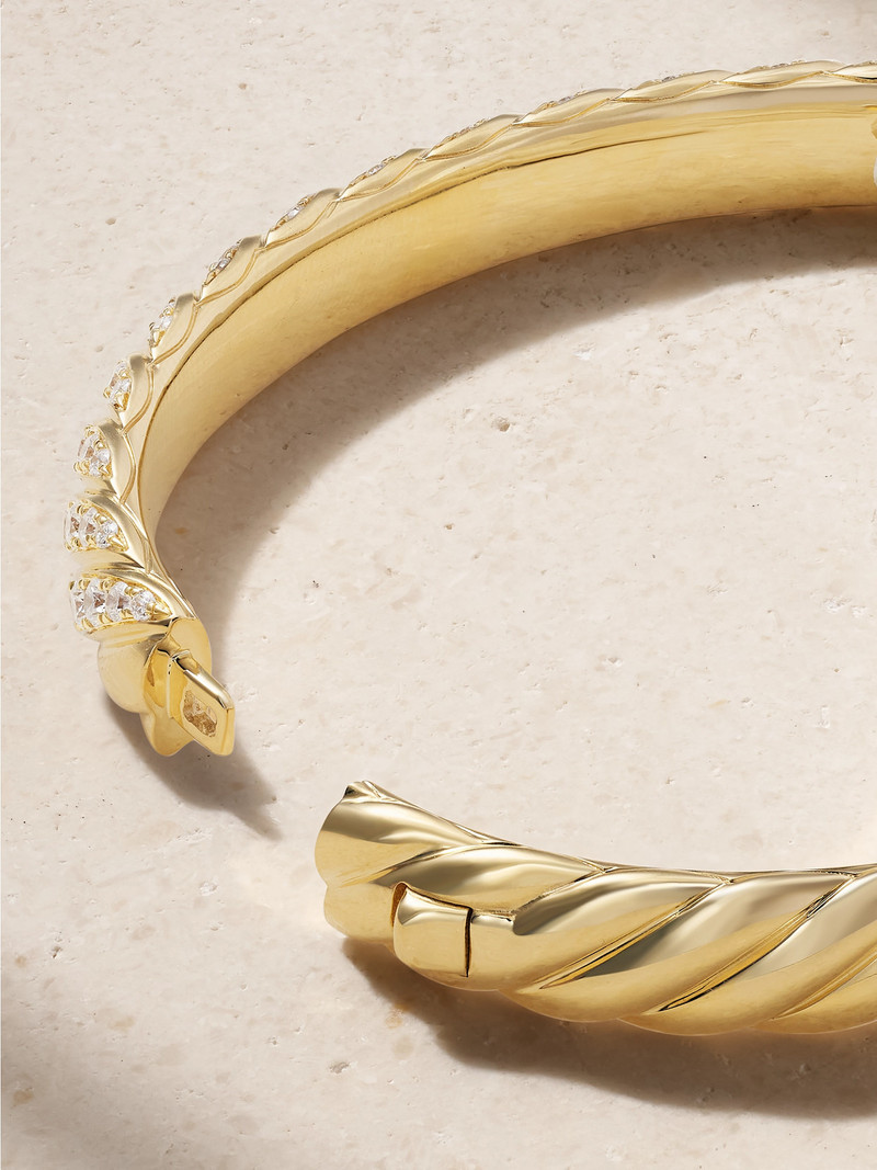 Sculpted Cable 18-karat Gold Diamond Bracelet 3