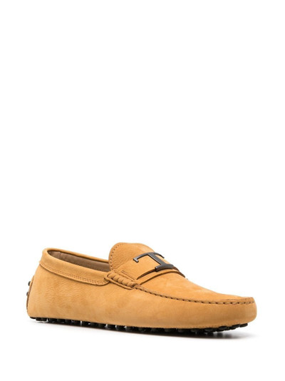 Tod's logo-plaque suede loafers outlook