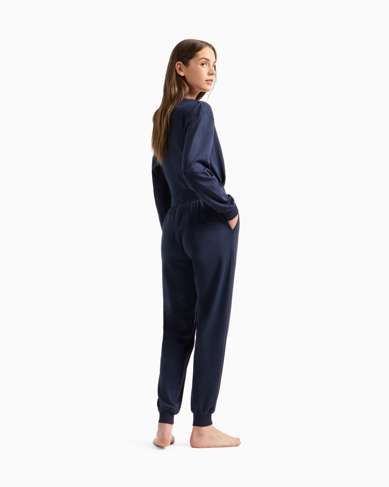 Interlock jersey sweatshirt and trouser pyjamas with logo - 3