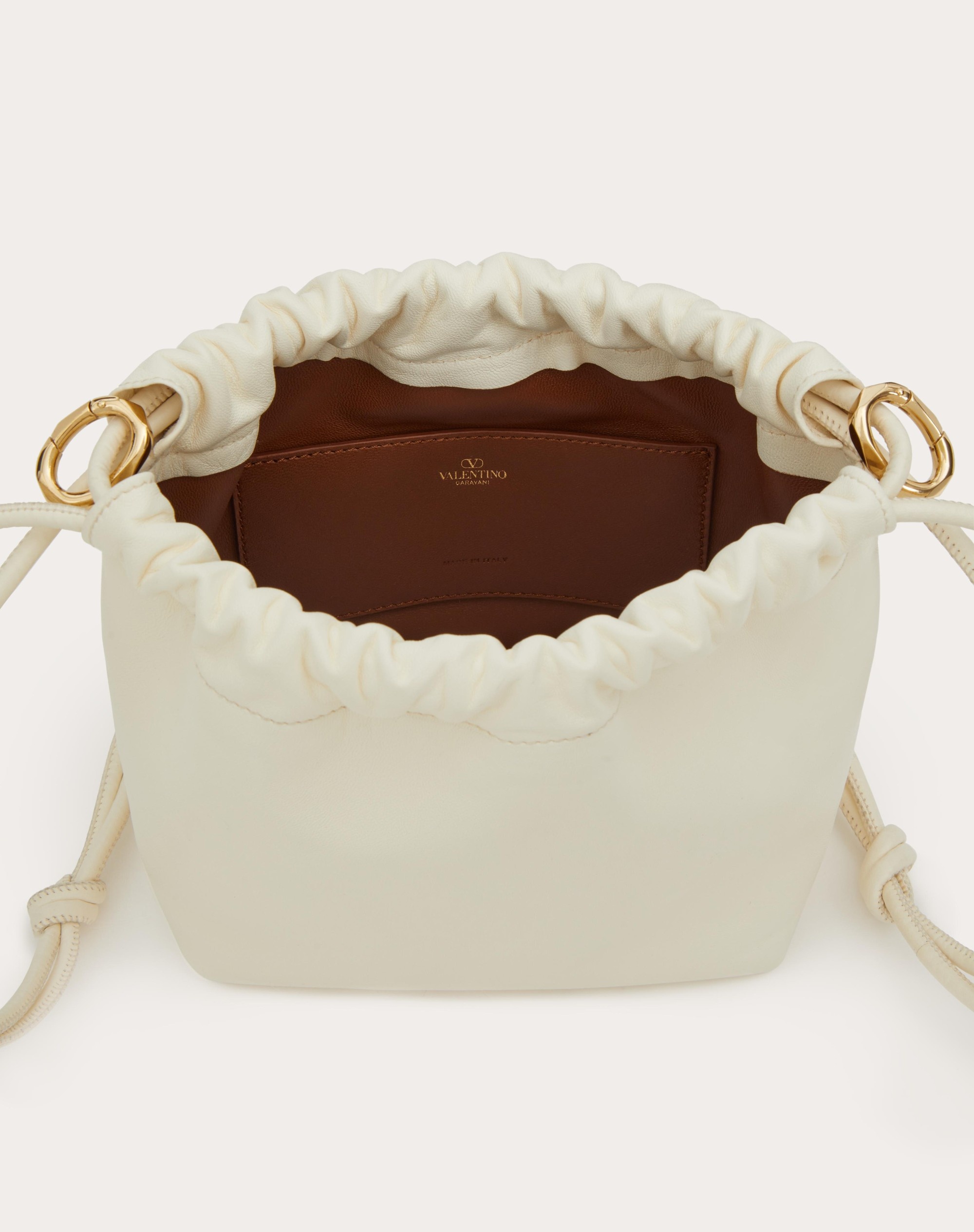 VLOGO POUF NAPPA LEATHER MINI BUCKET BAG - 6