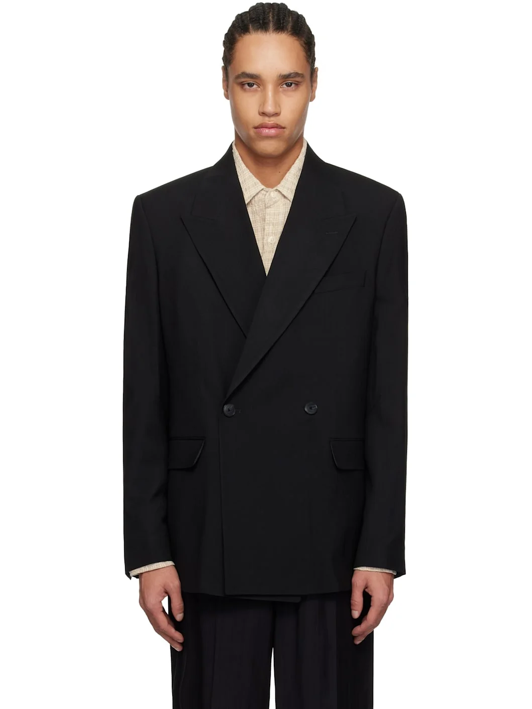 Black Double Breasted Blazer - 1