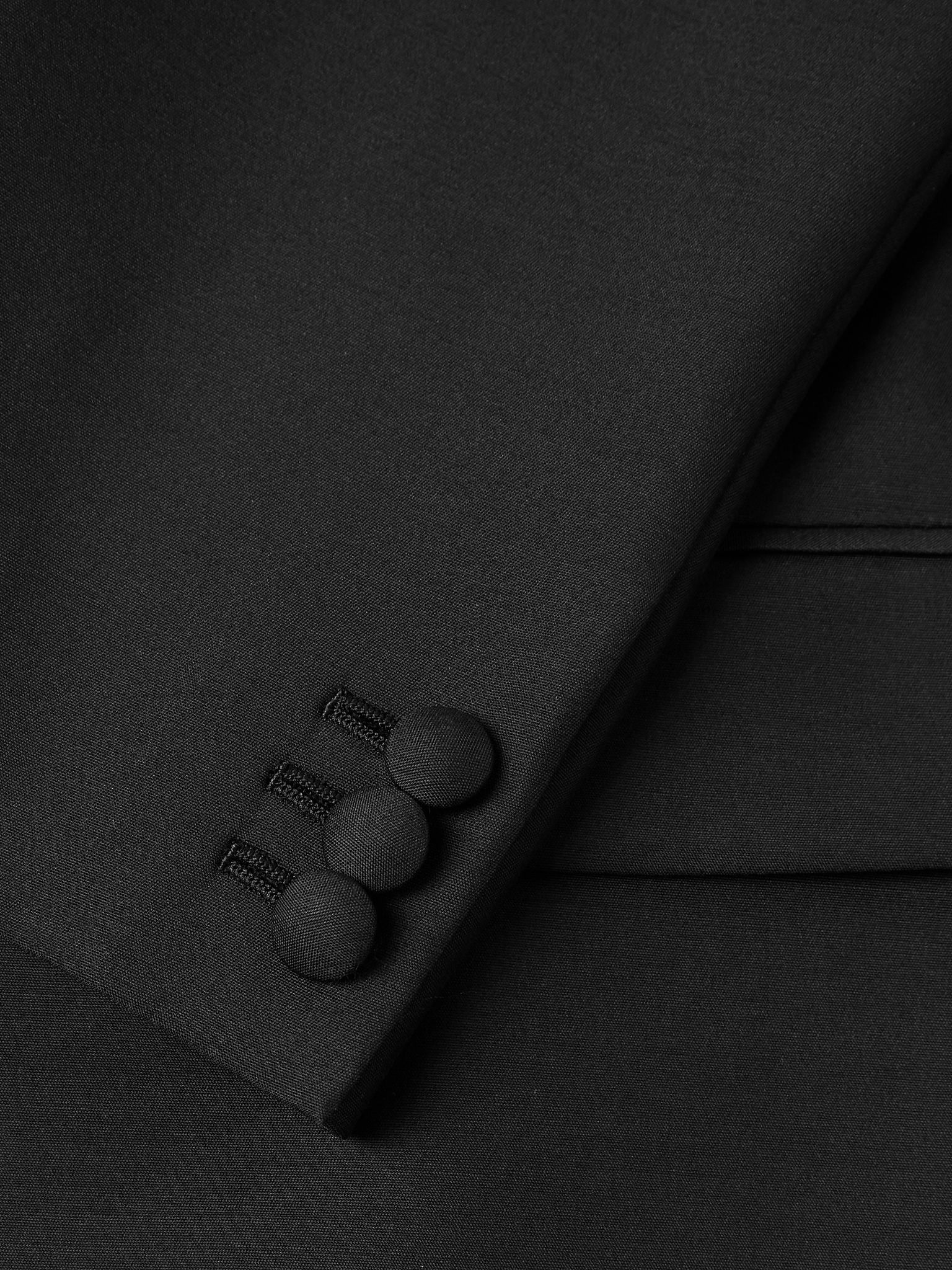 Slim-Fit Shawl-Lapel Wool and Silk-Blend Tuxedo Jacket Black - 4