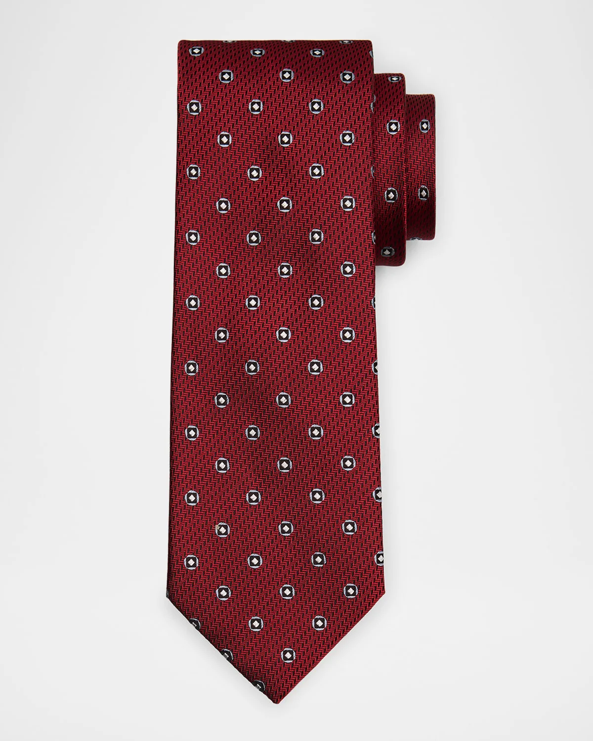 Men's Medallion Jacquard Silk Tie - 1