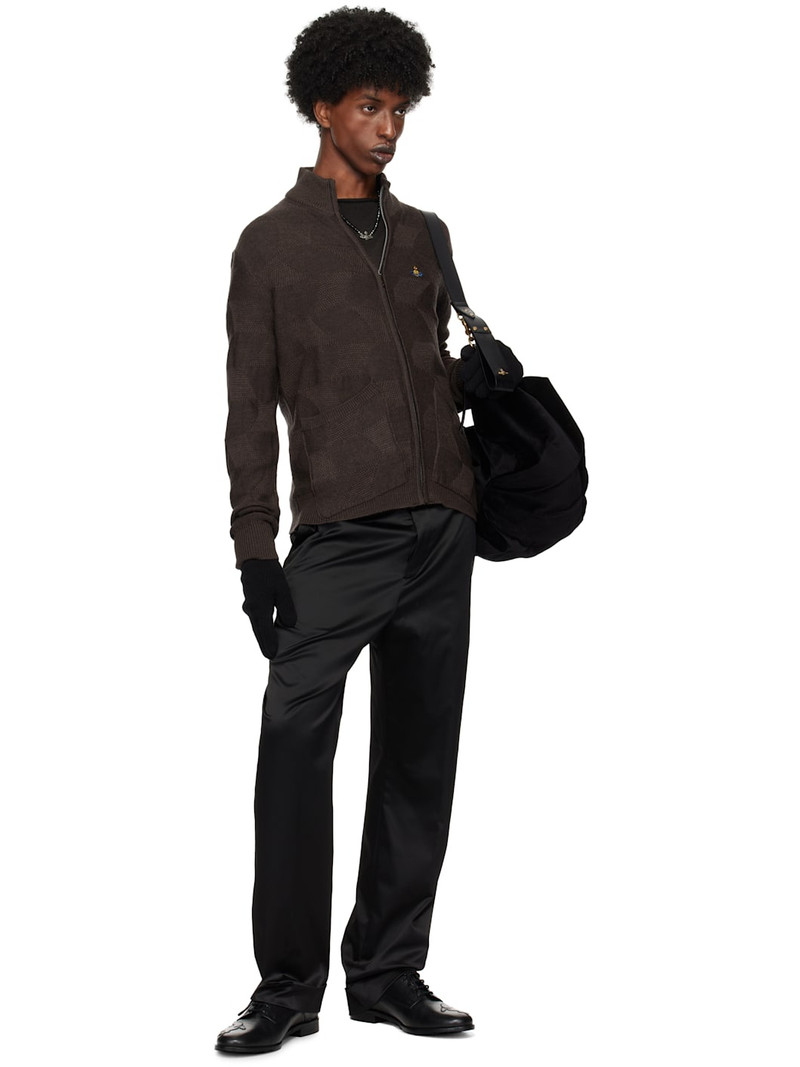 Vivienne Westwood Brown Fisherman Zip-Up Sweater outlook