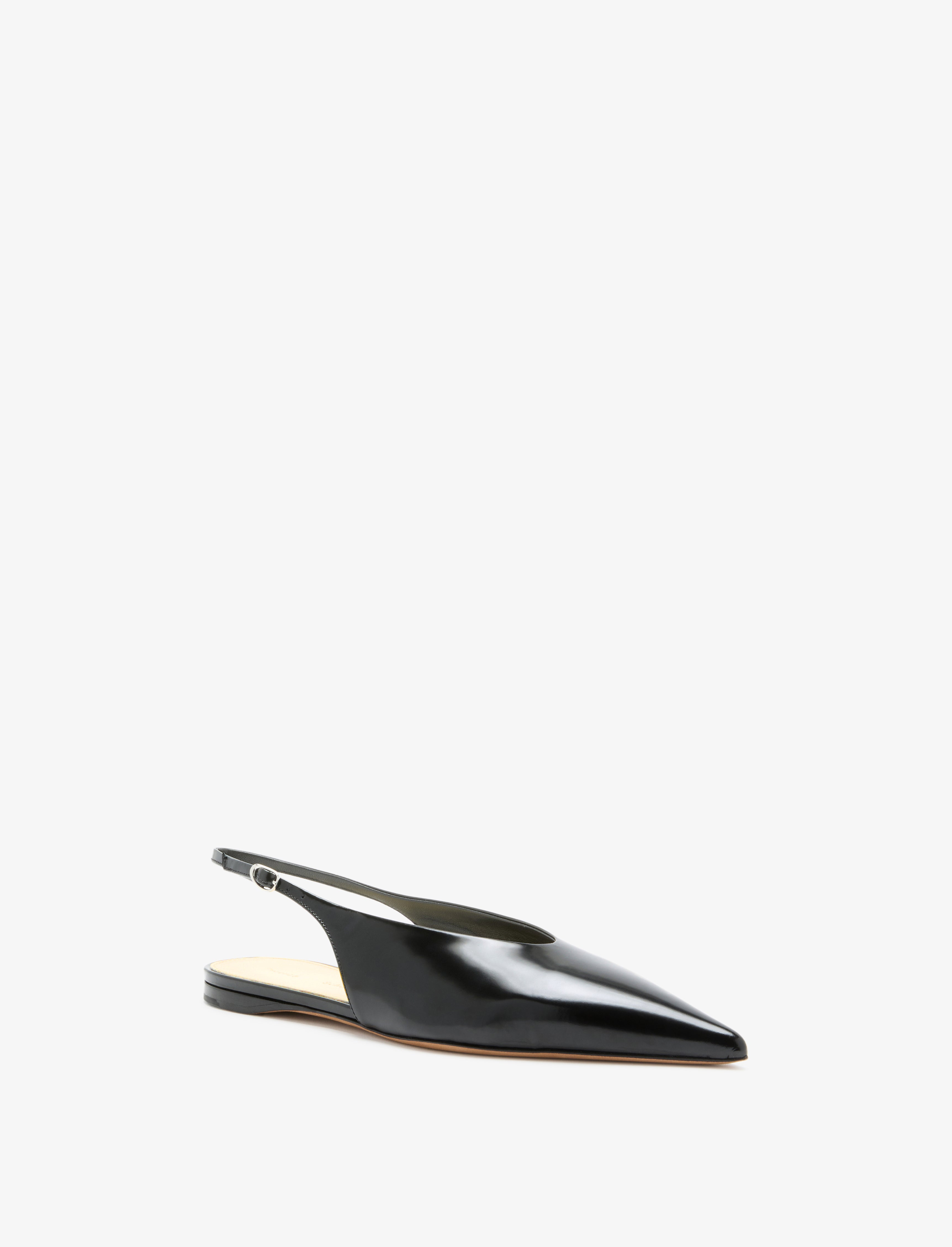 Slash Flat Slingbacks in Spazzolato Leather - 2