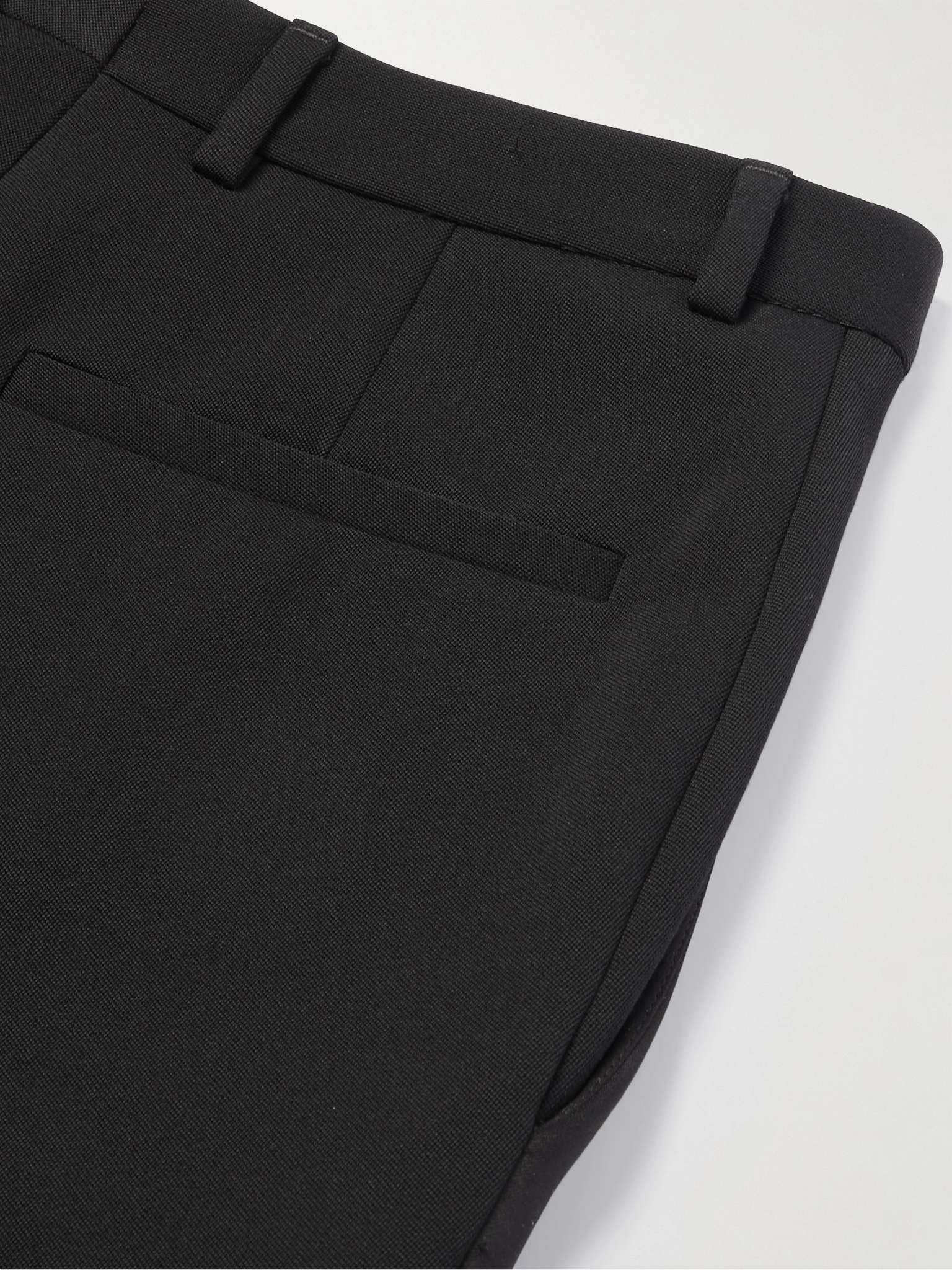Tapered Silk-Trimmed Grain de Poudre Wool Trousers - 5