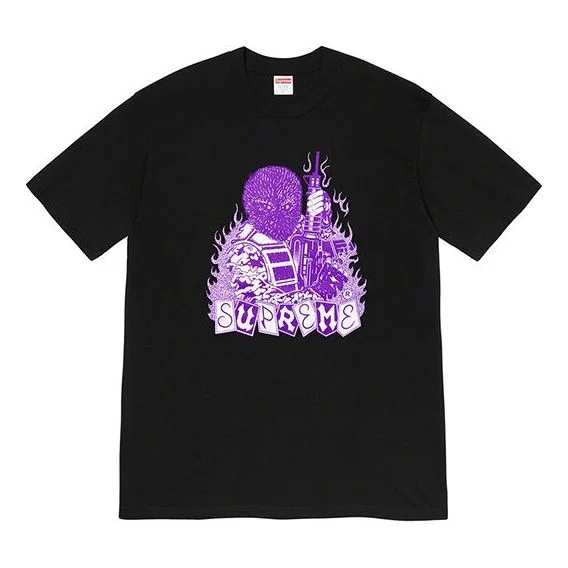 Supreme FW19 Week 7 Mercenary Tee Mercenaries Printing Short Sleeve Unisex Black SUP-FW19-711 - 1