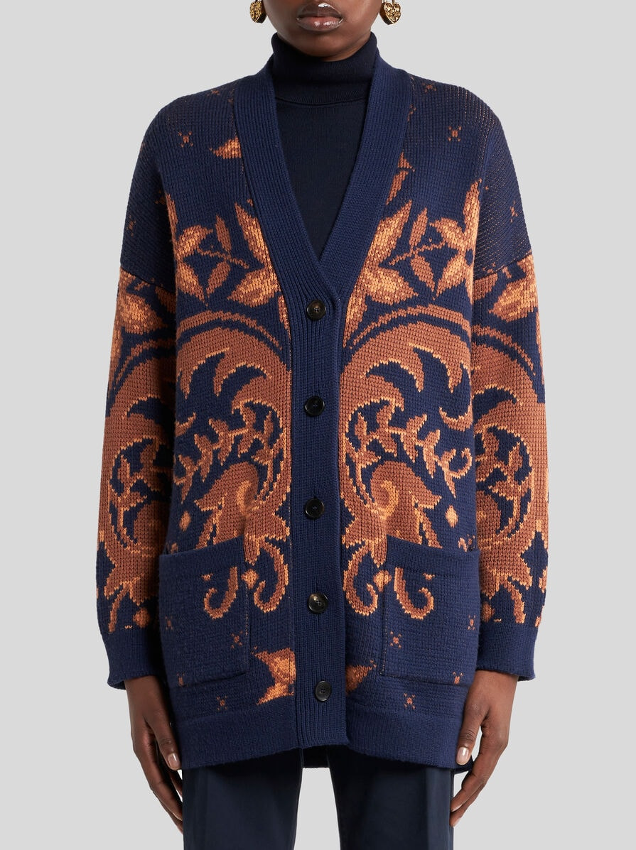 WOOL JACQUARD CARDIGAN - 2