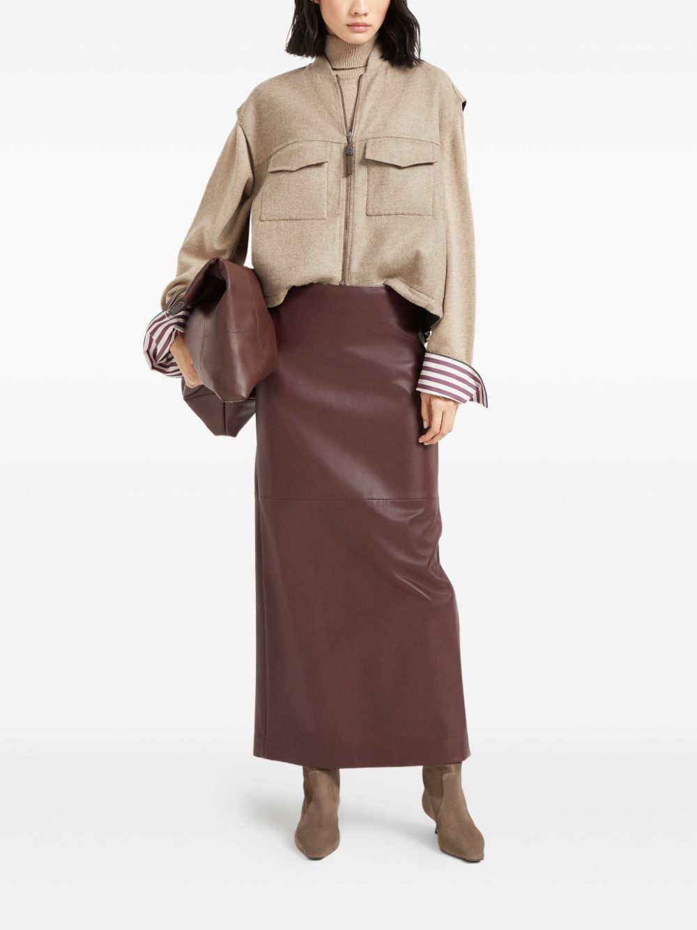 leather maxi skirt - 2