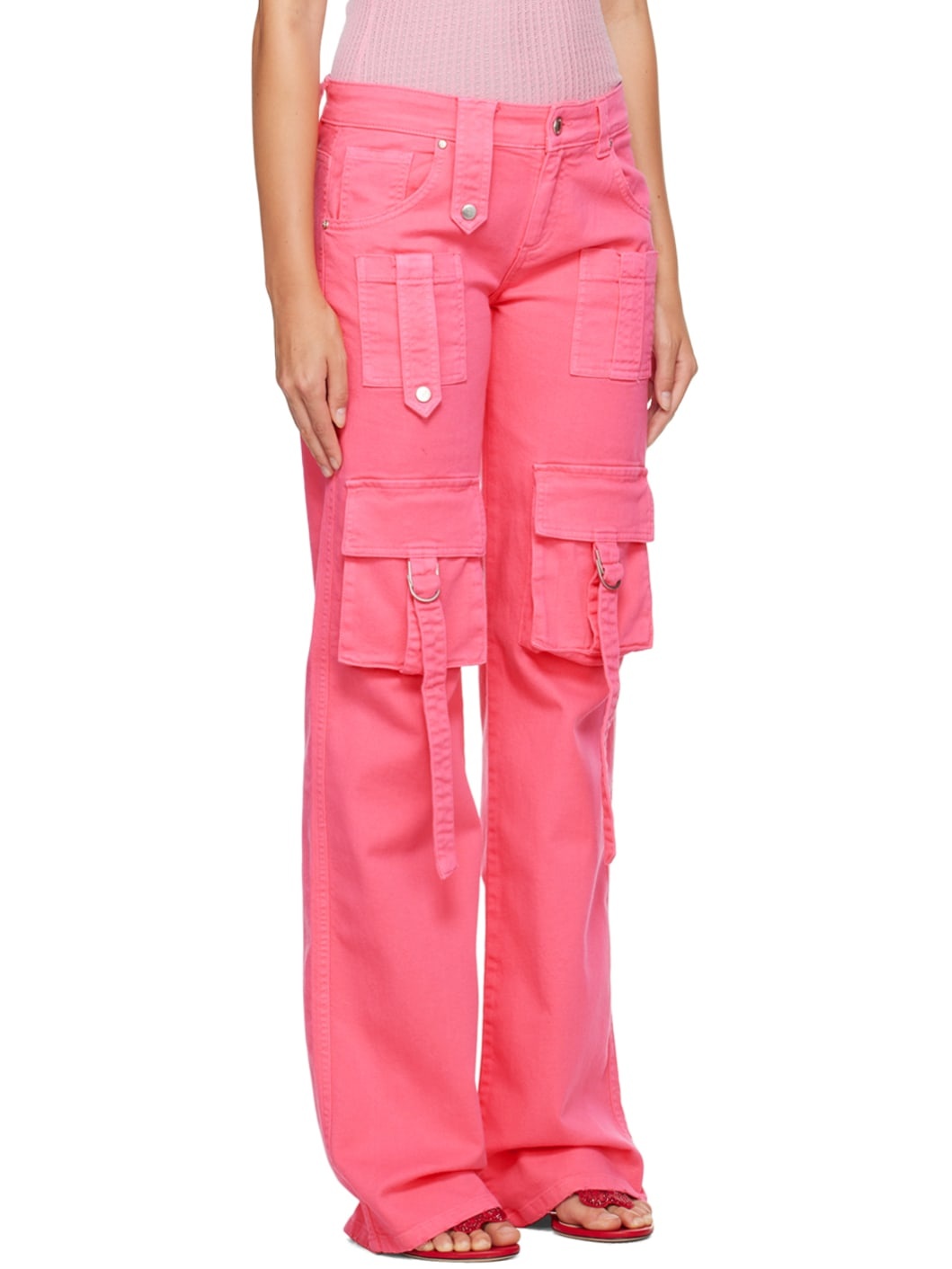 Pink Cinch Strap Cargo Pants - 2
