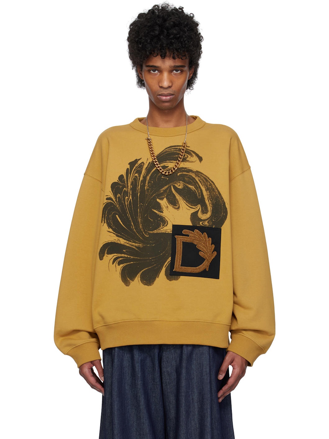 Yellow Appliqué Sweatshirt - 1