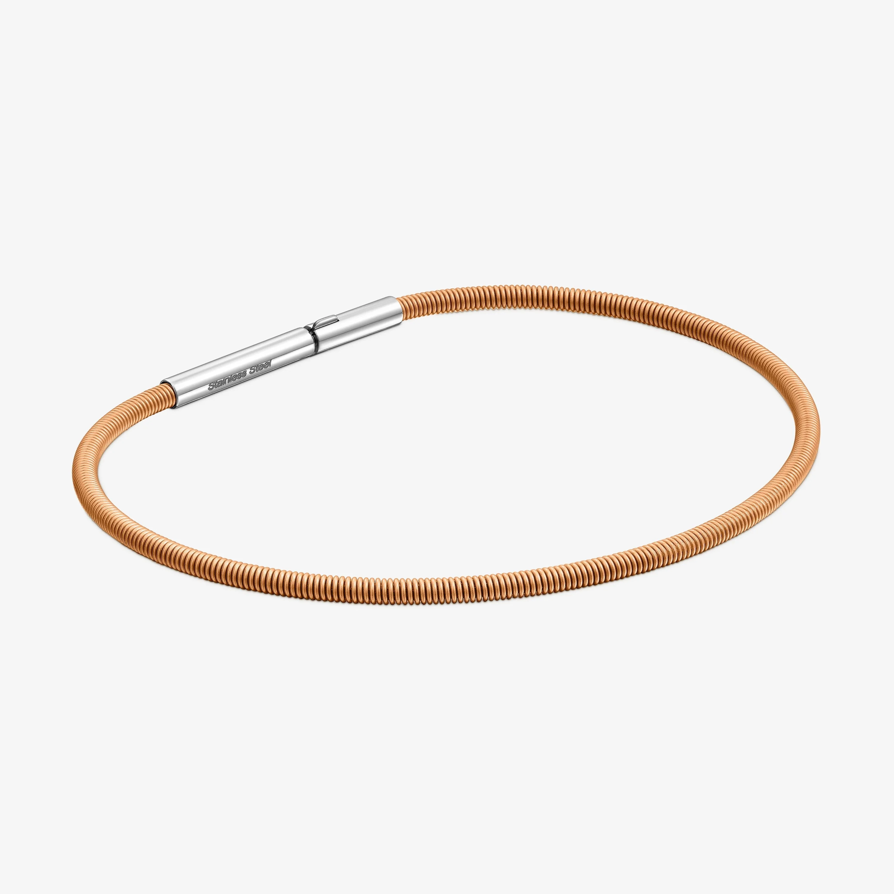 Mesh Tube orange IP steel Bracelet 17 cm - 1