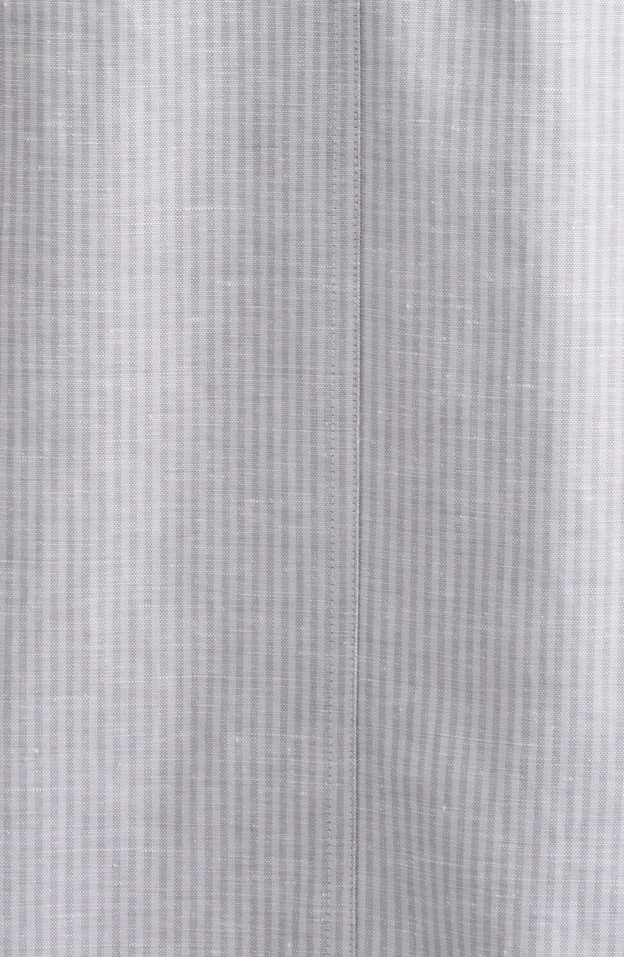 Thom Browne Stripe Bateau Neck Linen Blend Column Dress in Light Grey at Nordstrom - 6