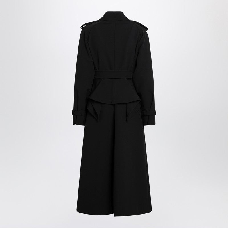 Max Mara Black Long Trench In Sable Women - 2