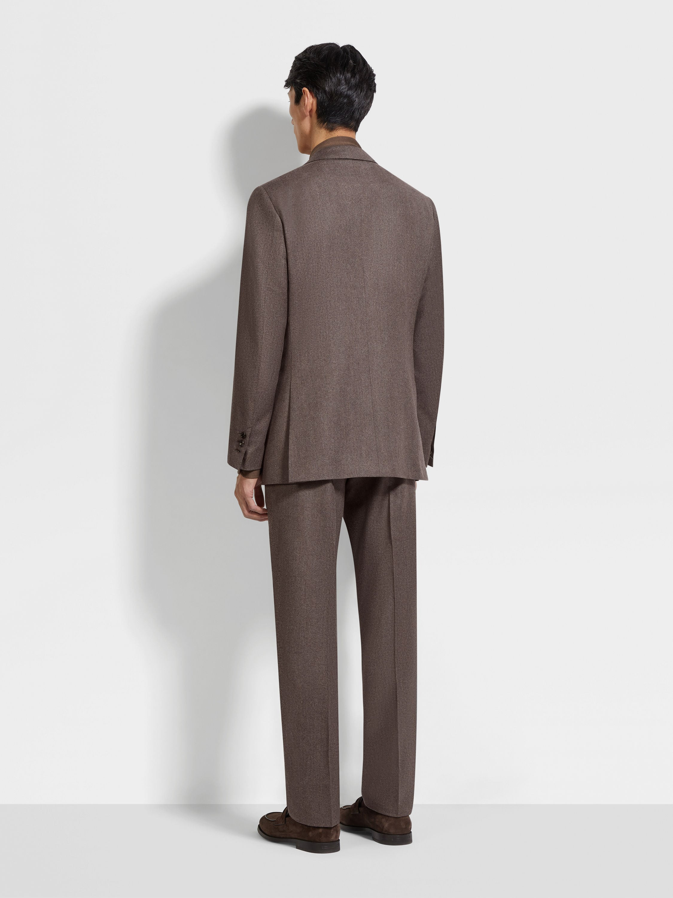 LIGHT BROWN MÉLANGE WOOL AND CASHMERE SUIT - 4