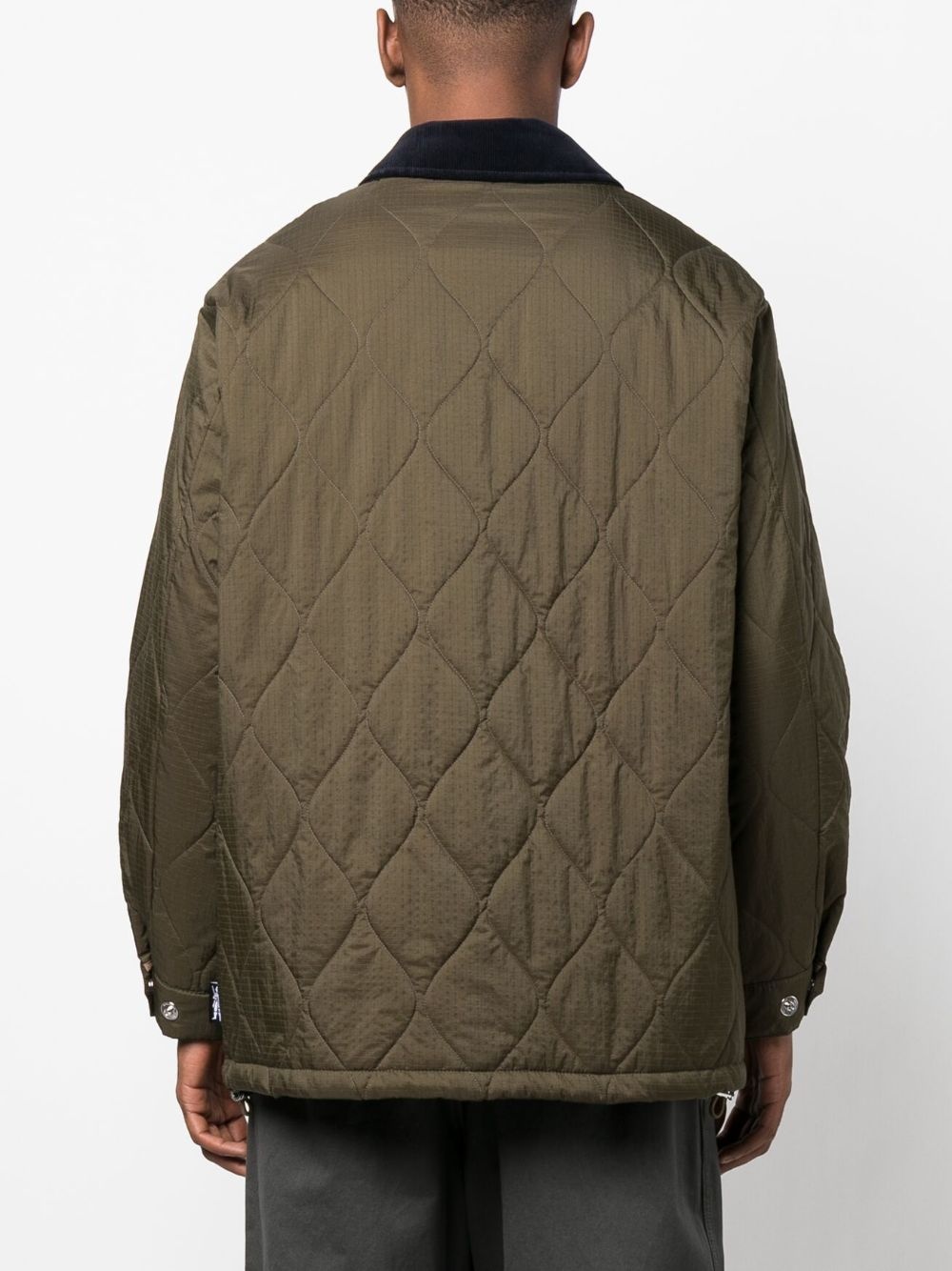 contrast-collar quilted jacket - 4