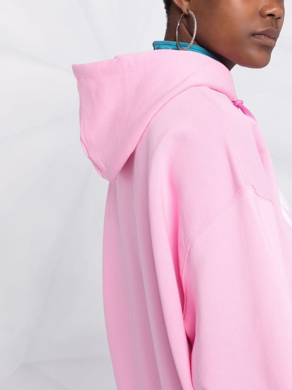 logo-print cotton hoodie - 3