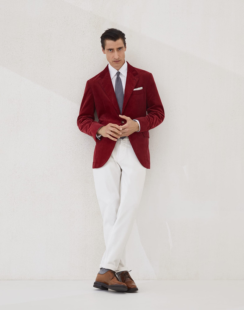 Sea Island cotton narrow wale corduroy deconstructed blazer 5