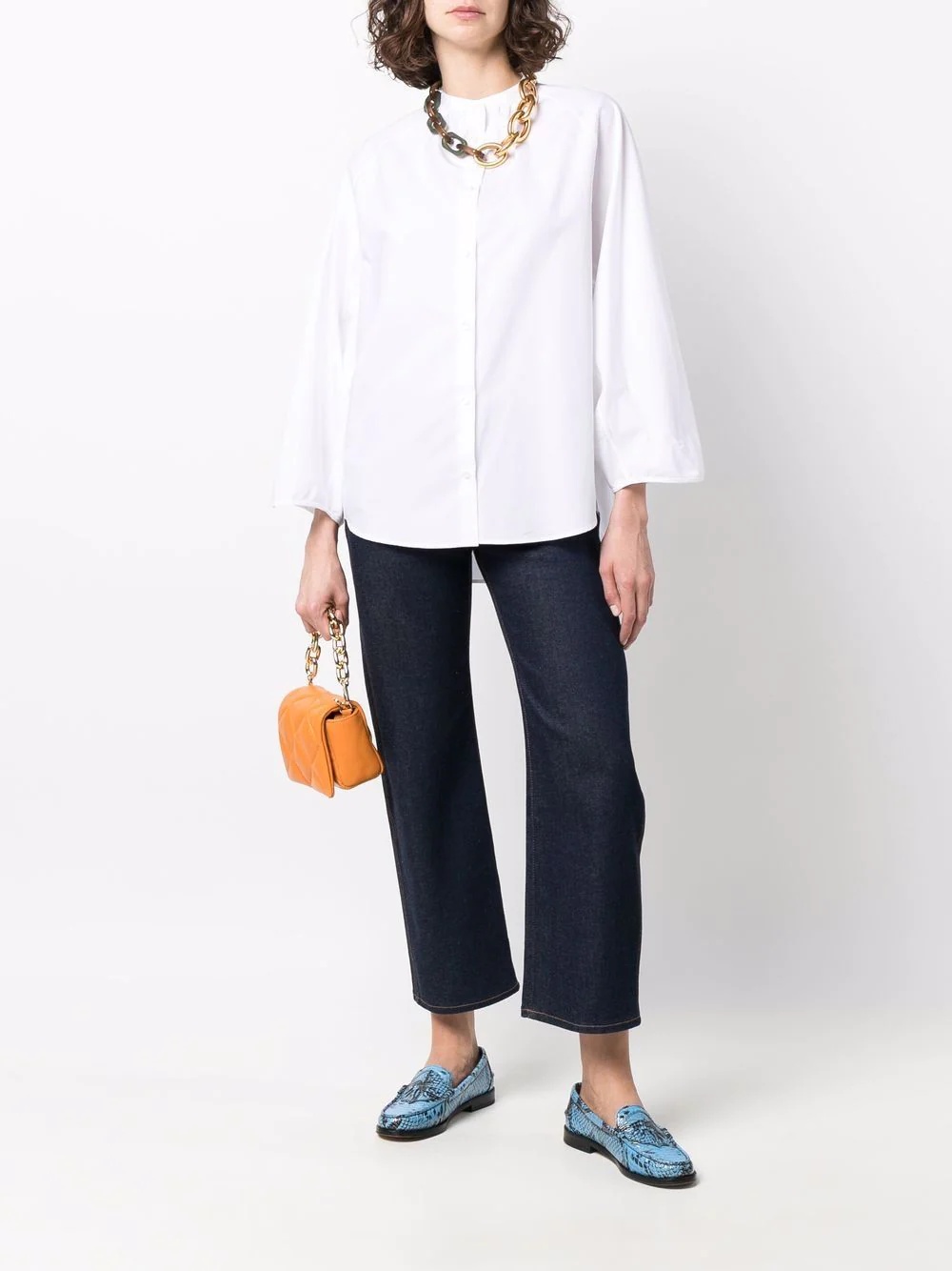 Mandarin-collar cotton blouse - 4