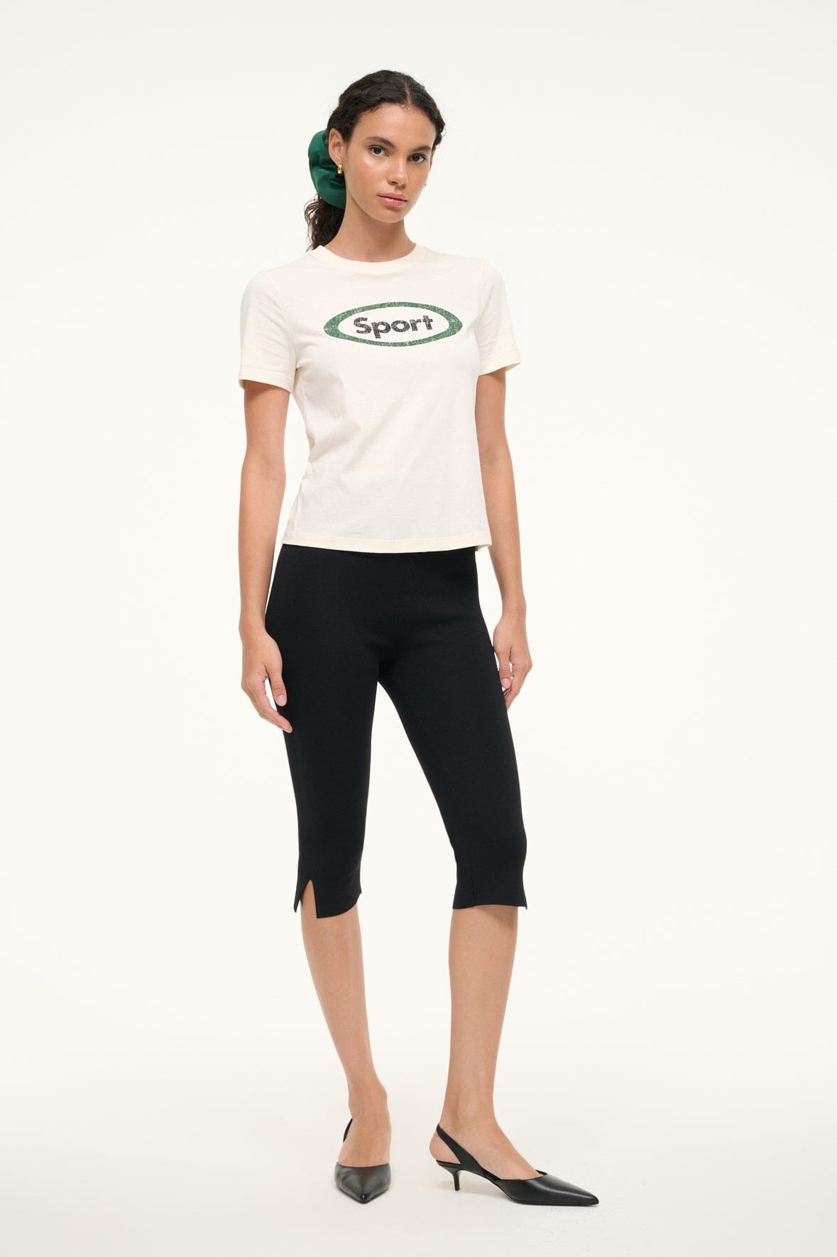 STAUD LULU SPORT TEE IVORY - 2