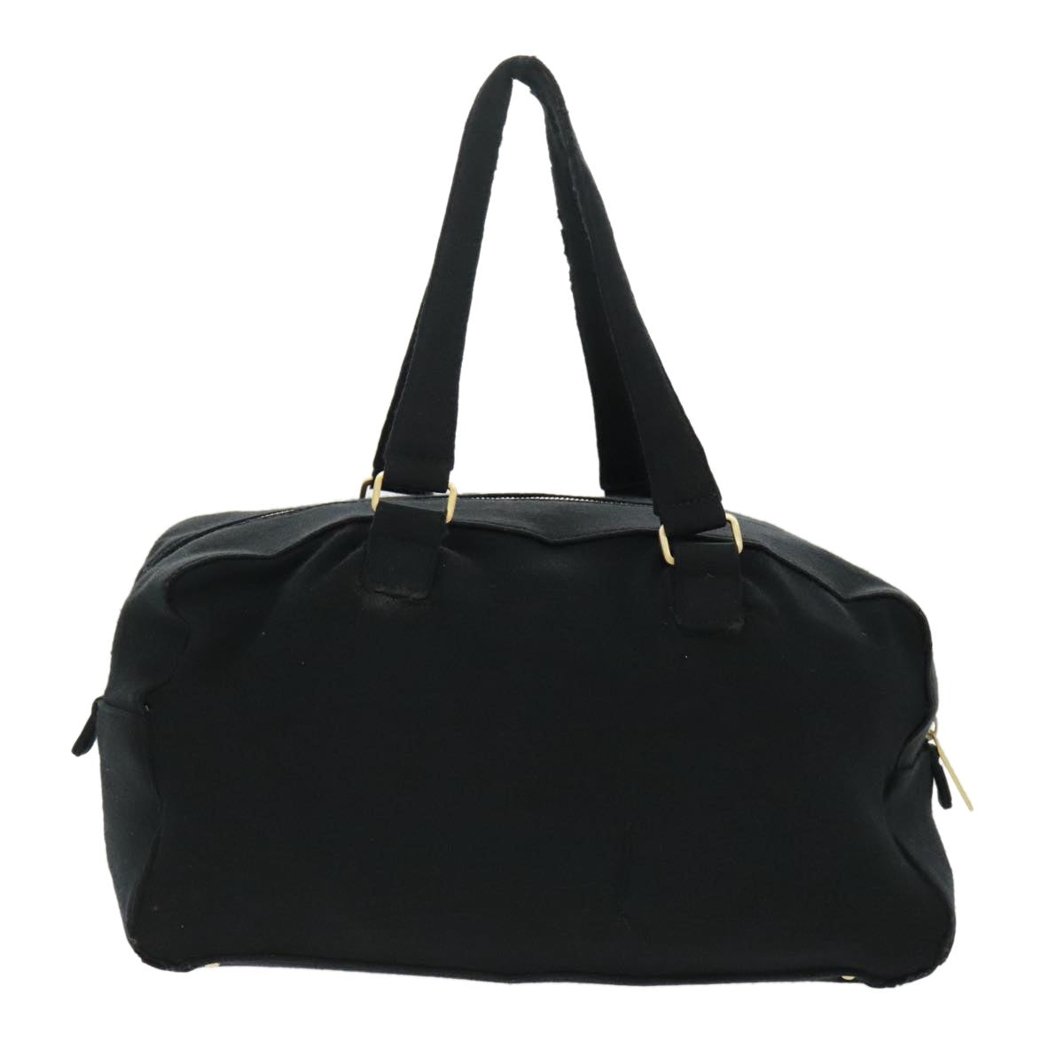 CHANEL Hand Bag Cotton Black Gold CC - 3