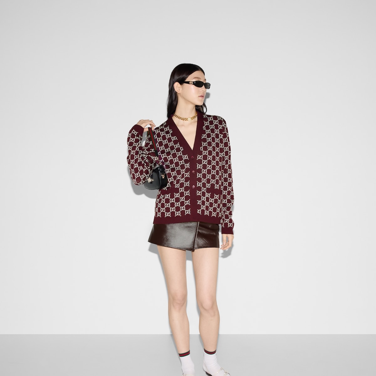Reversible GG wool jacquard cardigan - 6
