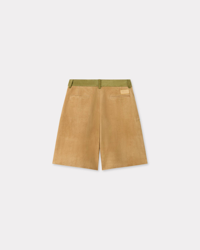 KENZO Straight shorts in leather outlook