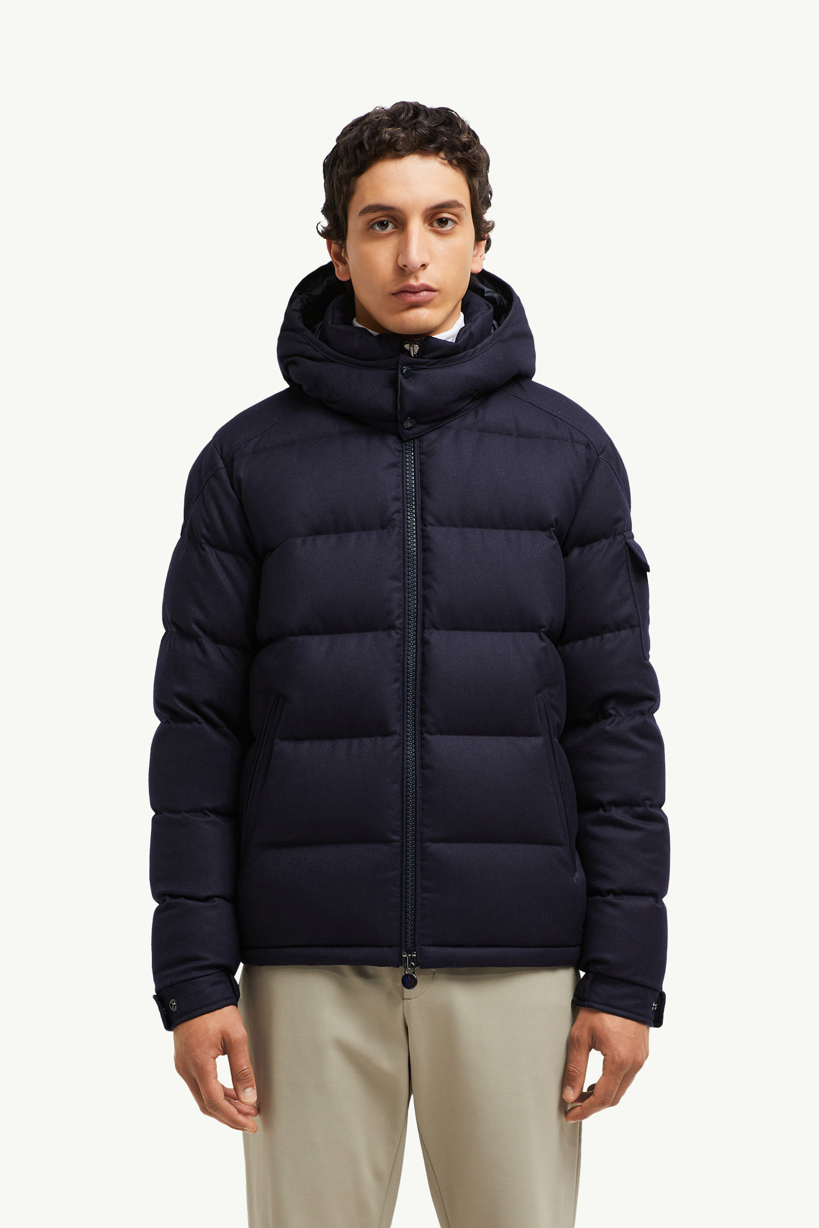 Montgenevre Hooded Wool Flannel Short Down Jacket - 3