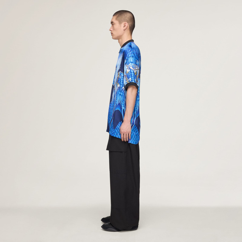 Y-3 BLUE SATIN GRAPHIC JERSEY 4