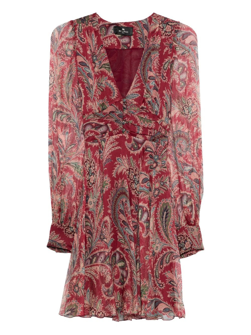 paisley-print v-neck mini dress 1
