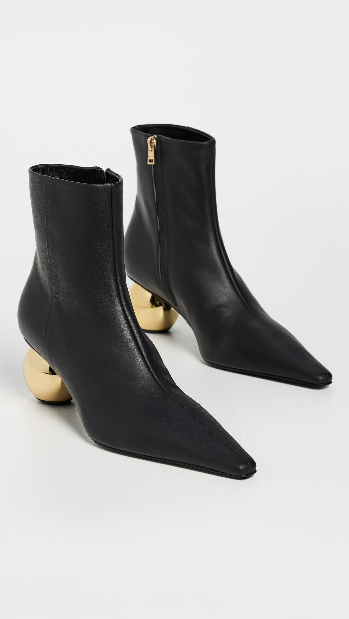 Black Leather Ankle Boots - 4