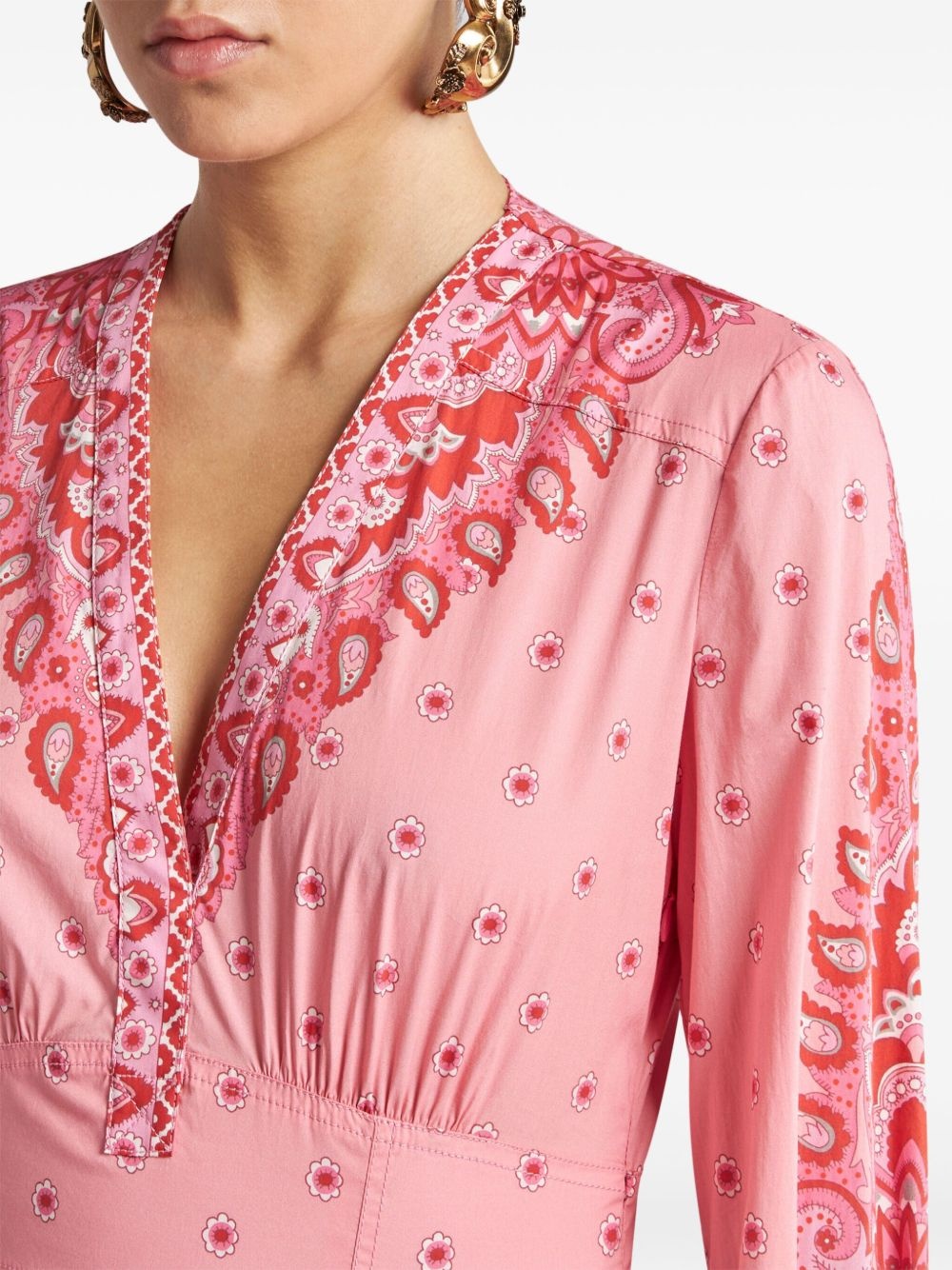 printed poplin midi dress - 4